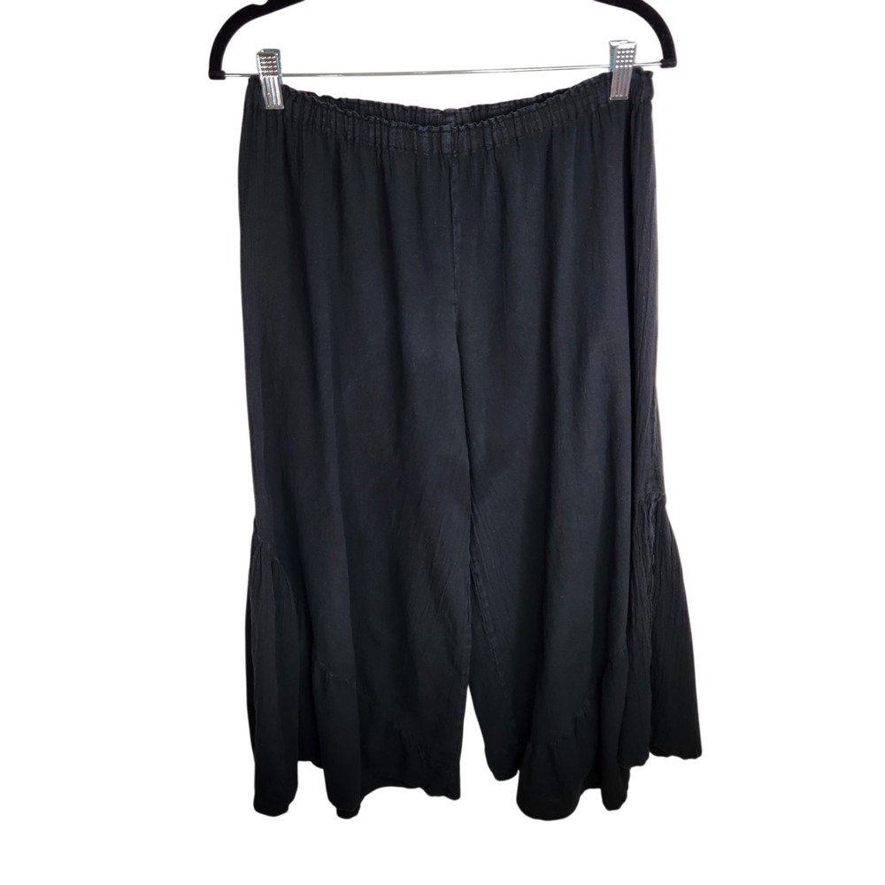Oh My Gauze Breeze Pants Size 2 L/XL Lily Wide Slit Angled Ruffle Cotton Gauze‎